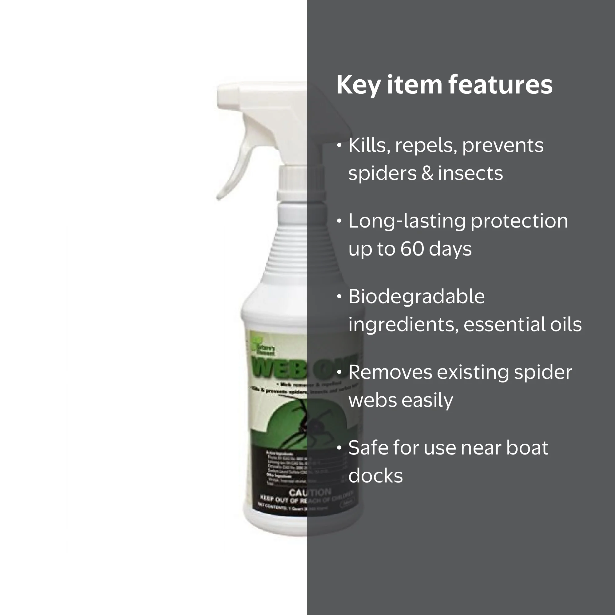 Nisus Web Out Insecticide, 32 fl oz, Spider Killer and Web