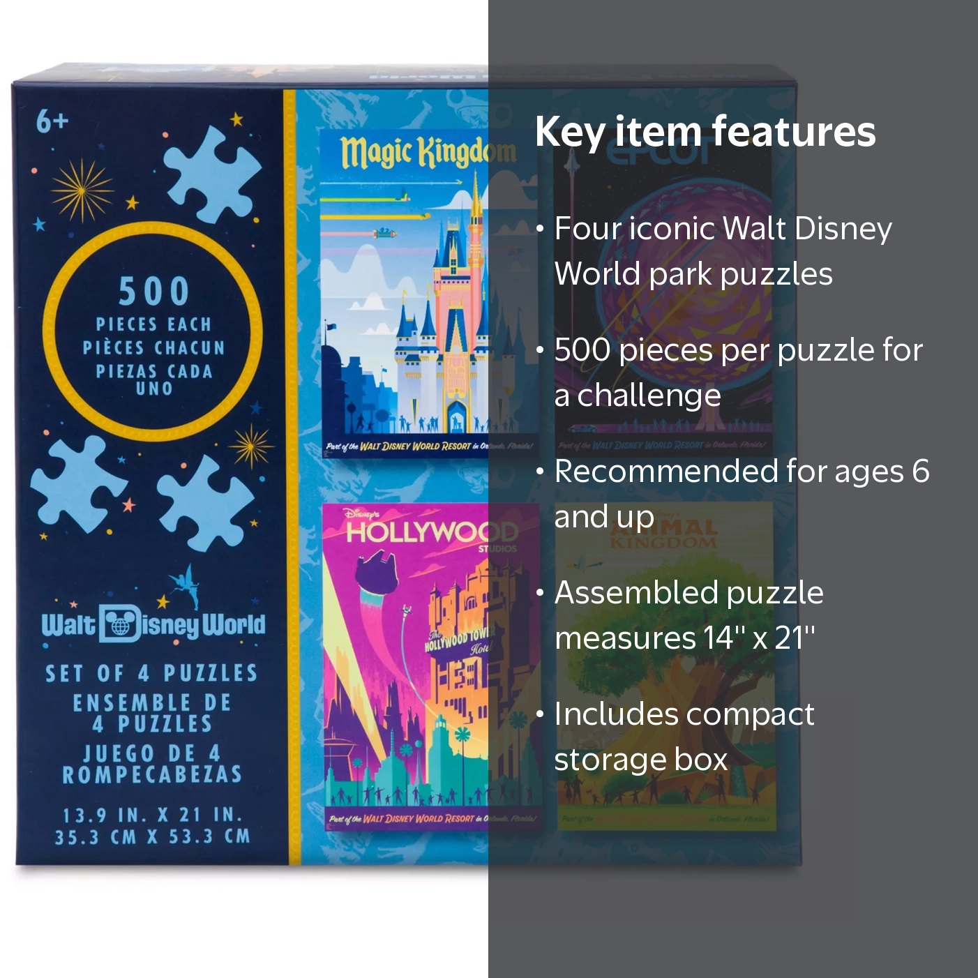 Disney Parks Walt Disney World Icons Poster Set of 4 Puzzle New