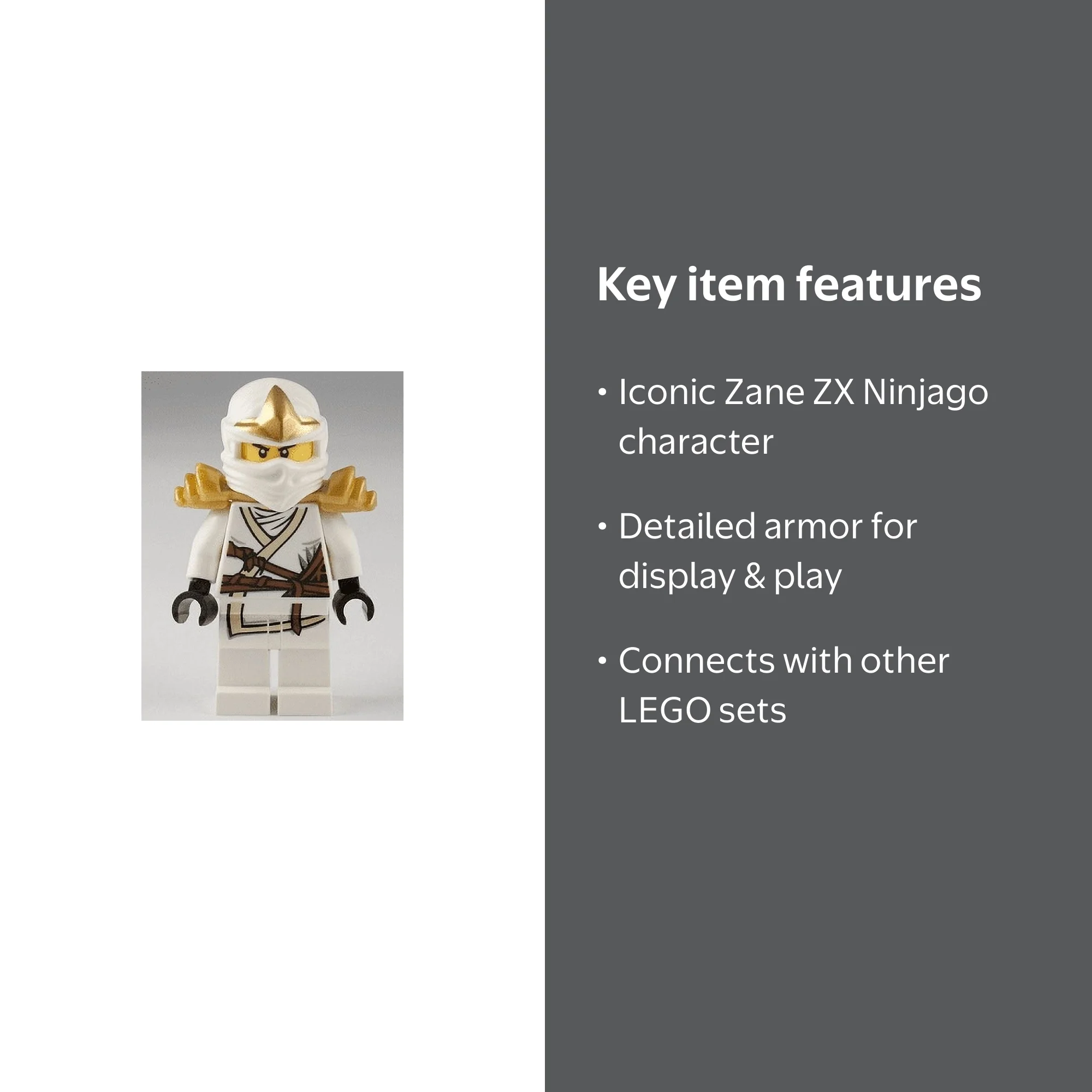 LEGO Ninjago Zane ZX with Detailed Armor Minifigure - Walmart.com