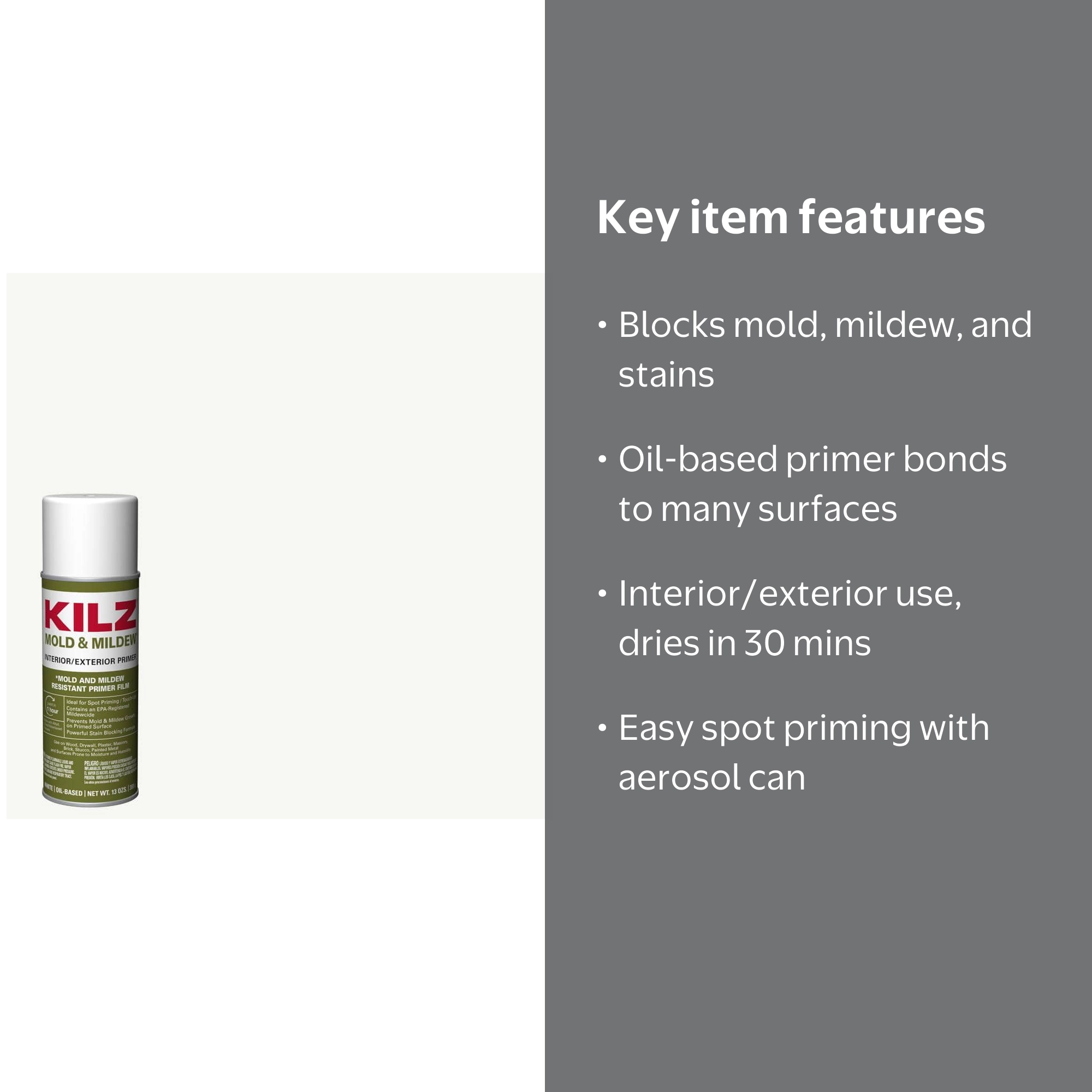 KILZ 13 Oz. Mold & Mildew Resistant White Oil-Based Primer, Sealer