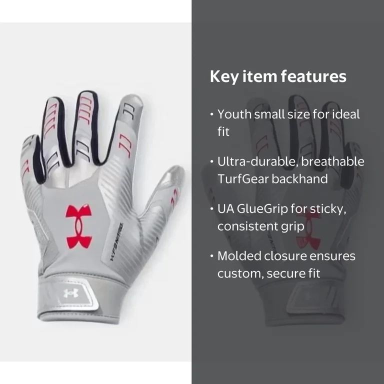 Under Armour UA F9 NITRO LE Gray/Blue Football Reciever Gloves
