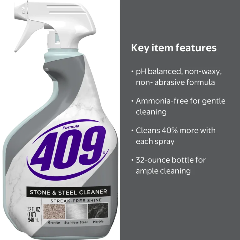 Formula 409, Stone and Steel Cleaner, 32 Ounces, Spray Bottle