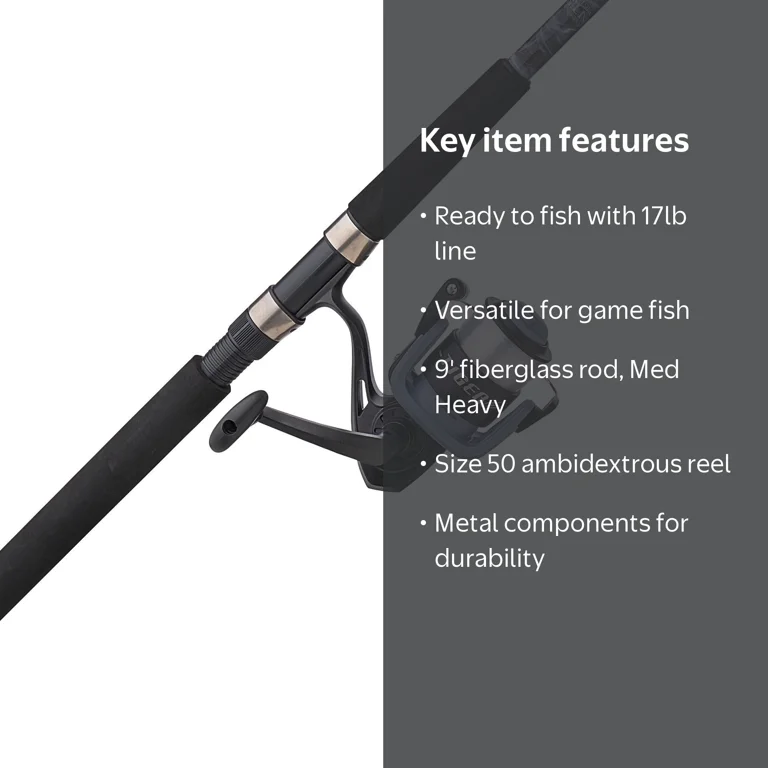 Shakespeare Tiger Spinning Surf Mossy Oak Combo, 9' Rod and Reel