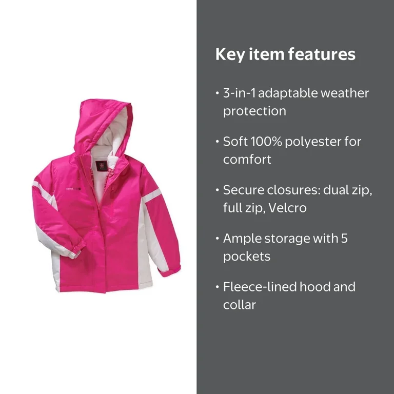 Girls' 3 in 1 Systems Jacket - Walmart.com