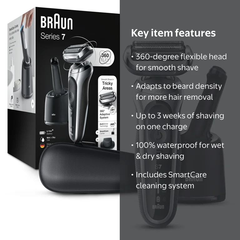 Braun Series 7 7071cc Electric Razor, Wet & Dry, Rechargeable