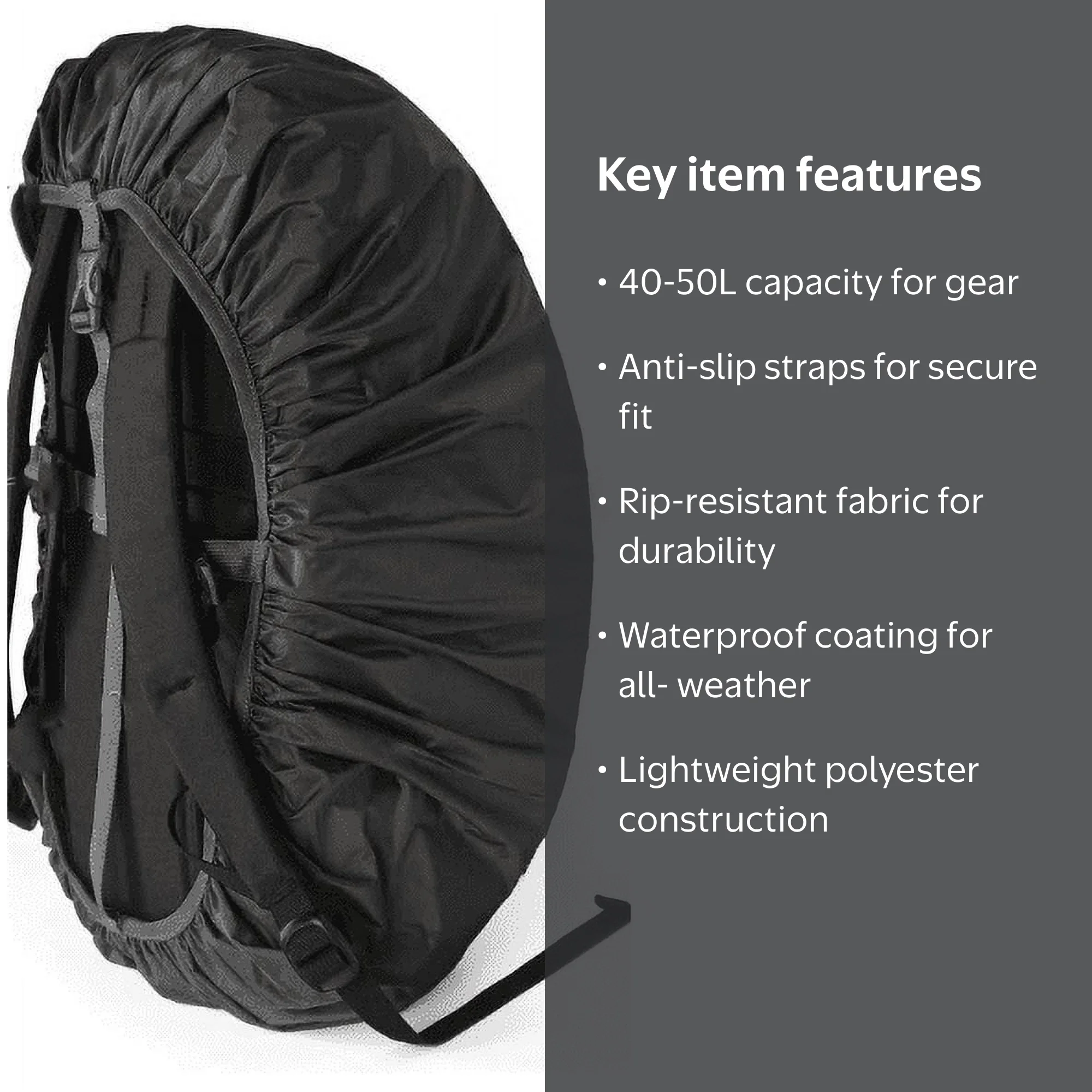 Waterproof Backpack Rain Cover for (40-50L), Upgraded Anti-Slip Cross Buckle Straps, Triple Strengthened Layers - L Waterproof Backpack Rain Cover for (40-50L), Upgraded Anti-Slip Cross Buckle Straps, Triple Strengthened Layers - L