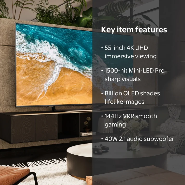 Hisense 55-Inch U7 Series ULED 4K UHD Google Smart TV, Quantum Dot