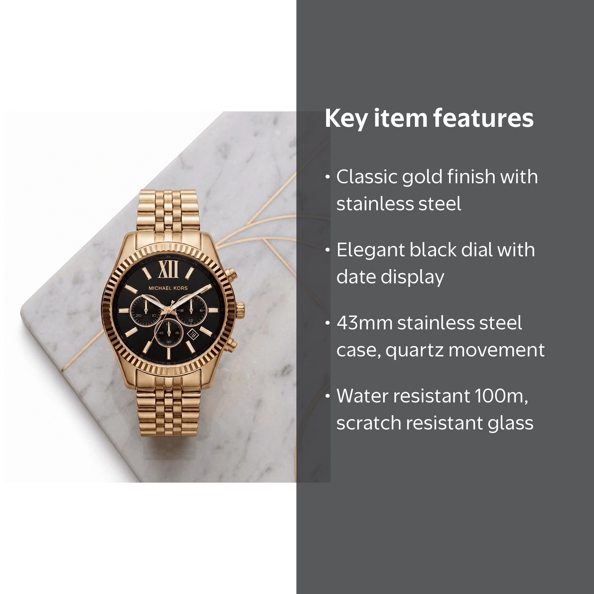 Michael Kors, Men's Lexington Chronograph Watch, MK8286, 45mm