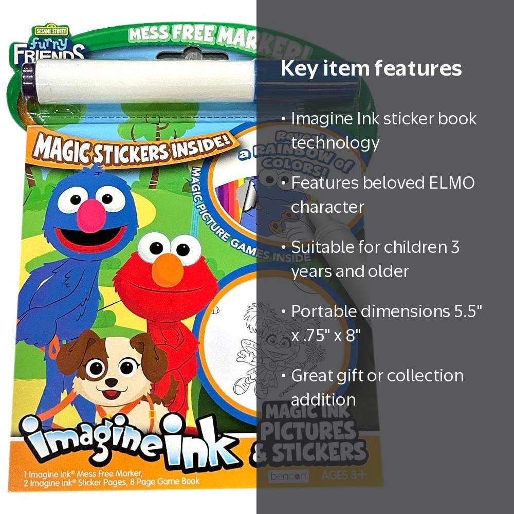Sesame Street, ELMO Imagine Ink Sticker Book, 5.5