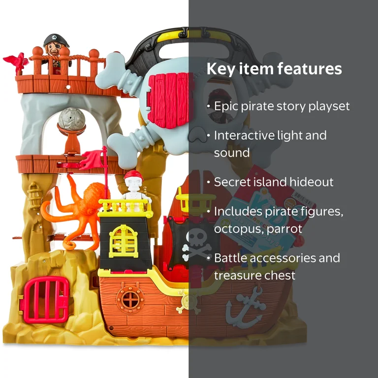 Kid Connection Pirate Island Playset, 26 Pieces, Pirate Figures