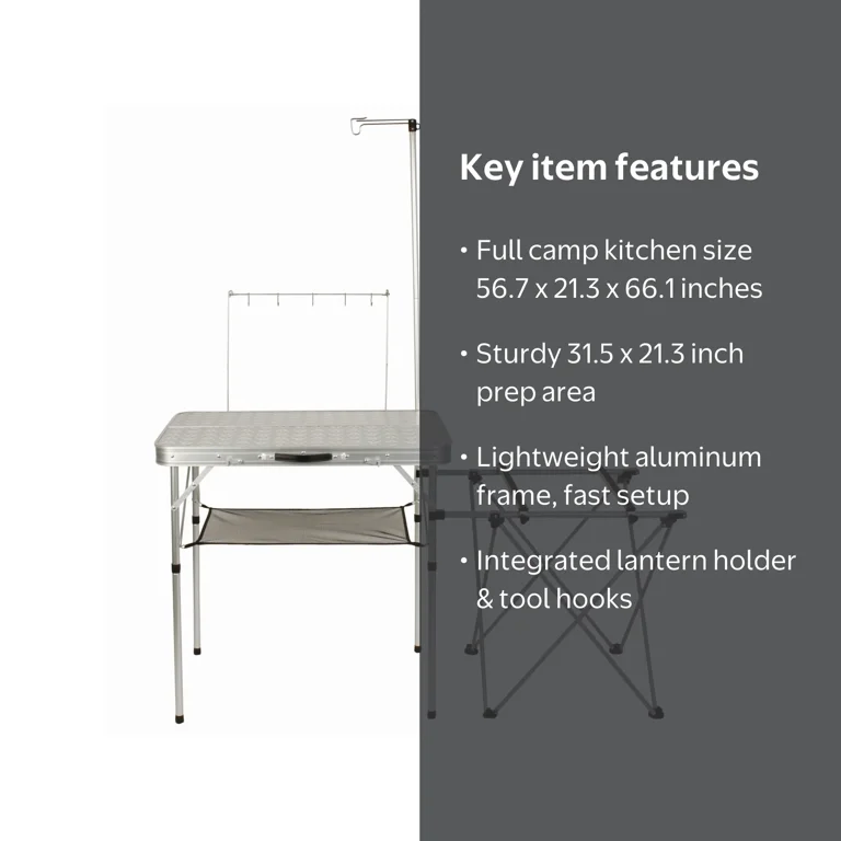Coleman Pack-Away Folding Camp Kitchen, 56.7 x 21.3 x 66.1 in