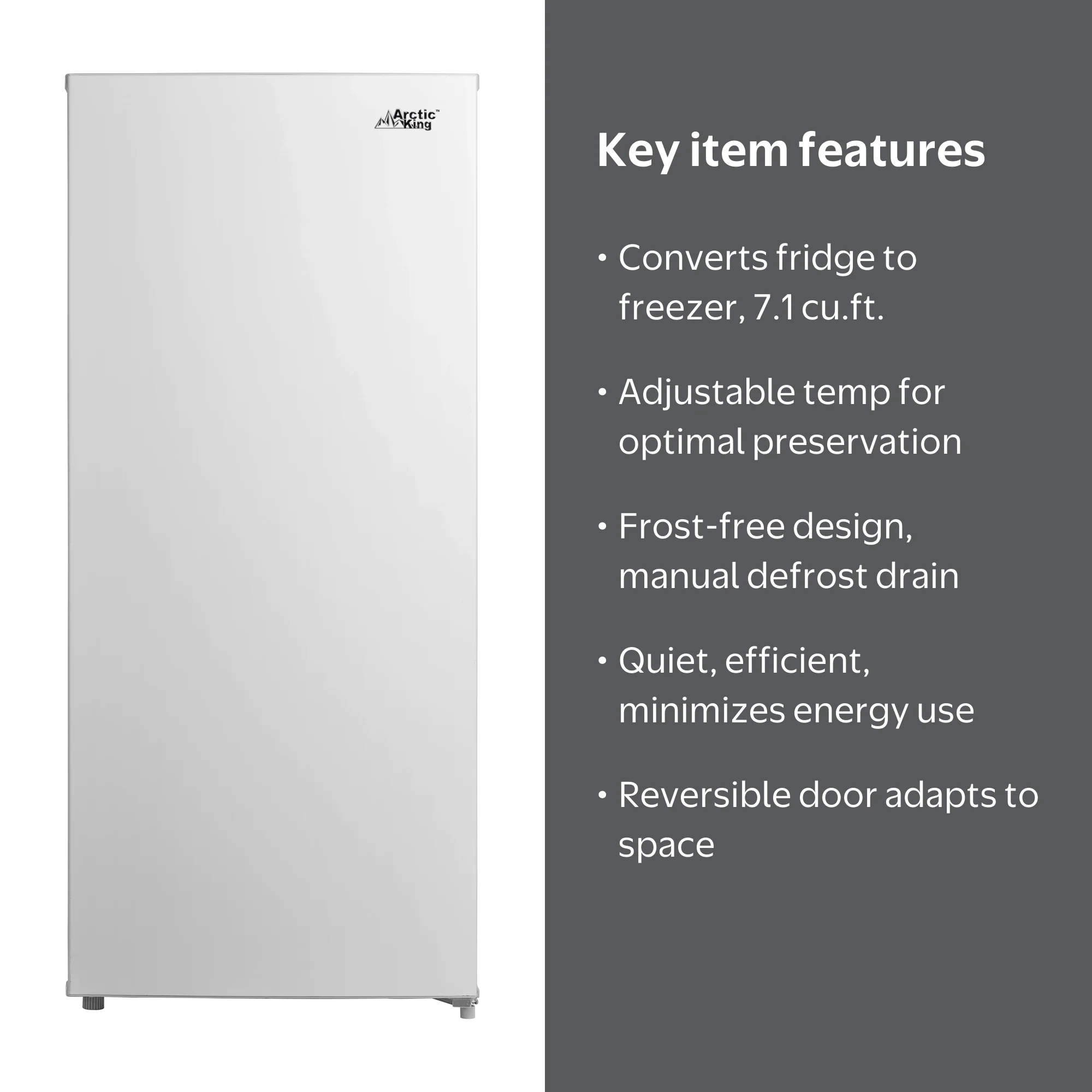 Arctic King 7.1 Cu ft Upright Convertible Freezer/Refrigerator
