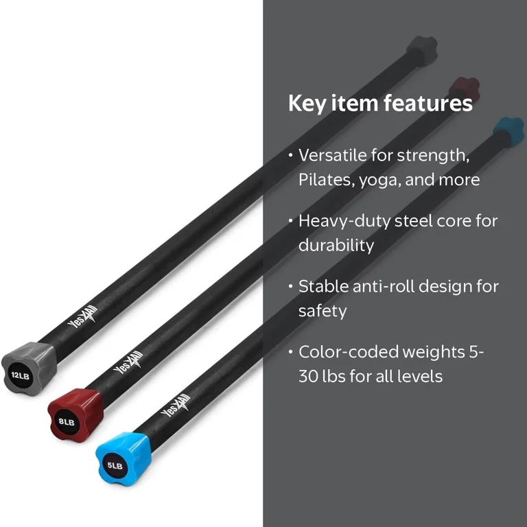 エクササイズグッズ pilates bar (total body conditioning) Yes4All Total Body Workout Weighted Pilates Bar, Body Bar For