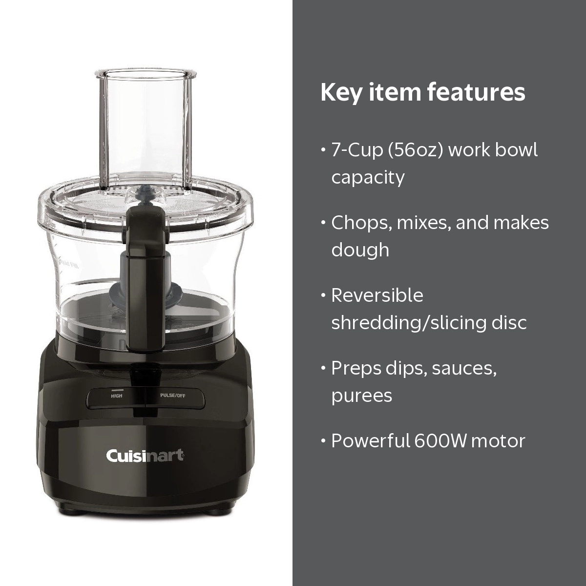 Cuisinart ブレンダー ブラック Cuisinart 7-Cup Food Processor, Black, with Shredding Discs