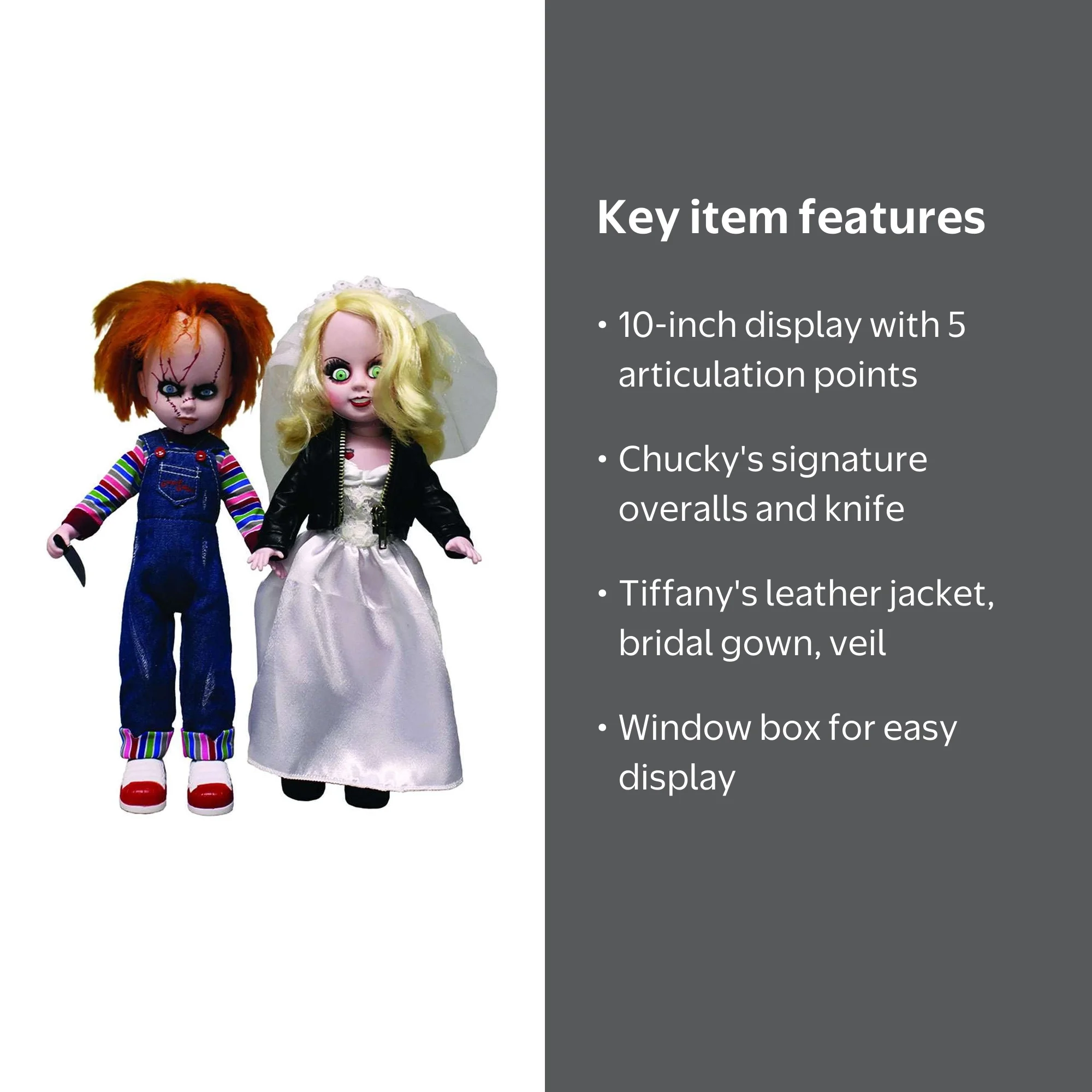 Living Dead Dolls Bride of Chucky Chucky & Tiffany Doll Set