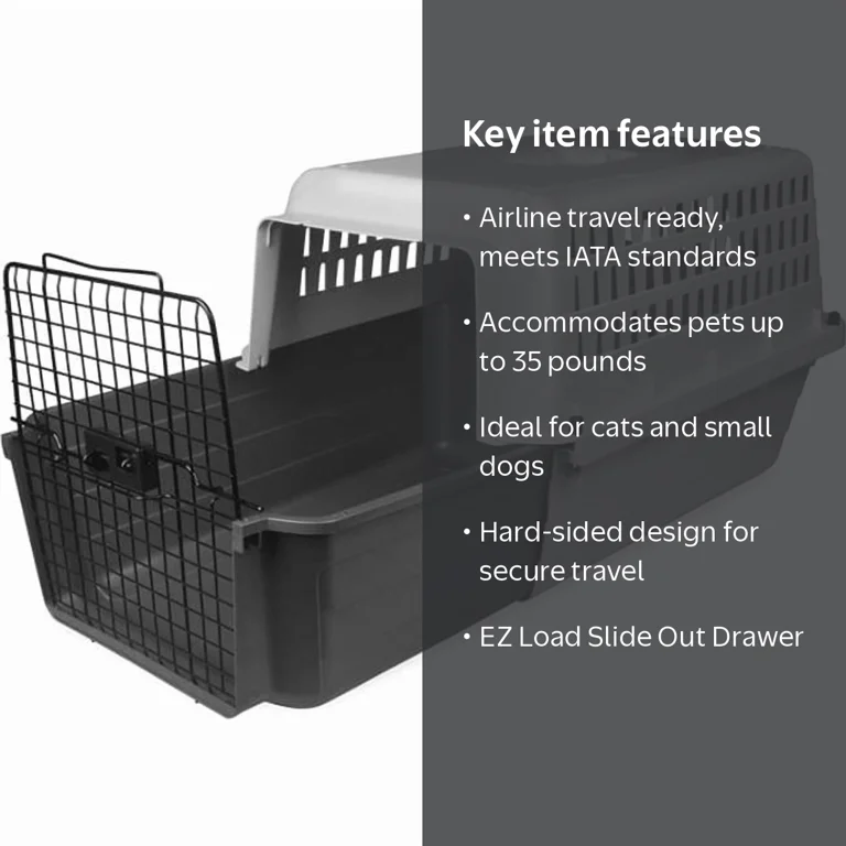 Van Ness Plastic Calm Carrier, 24 in, Slide Out Drawer, Hard-Sided