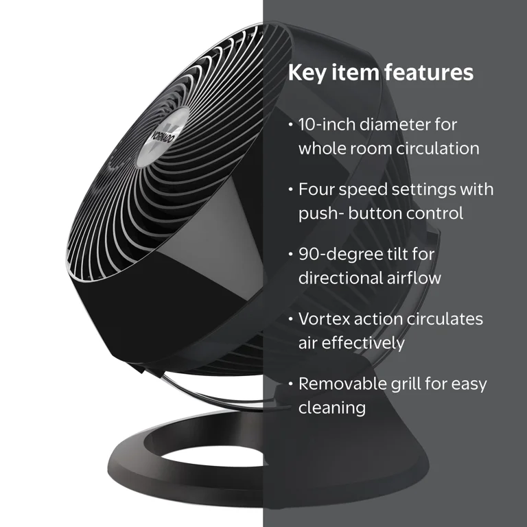 Vornado, Large Whole Room Air Circulator Fan, 4 Speeds, 10-Inch