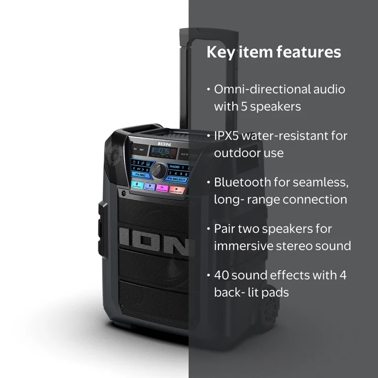 Free Shipping! ION Audio Tailgater XL Portable All-Weather