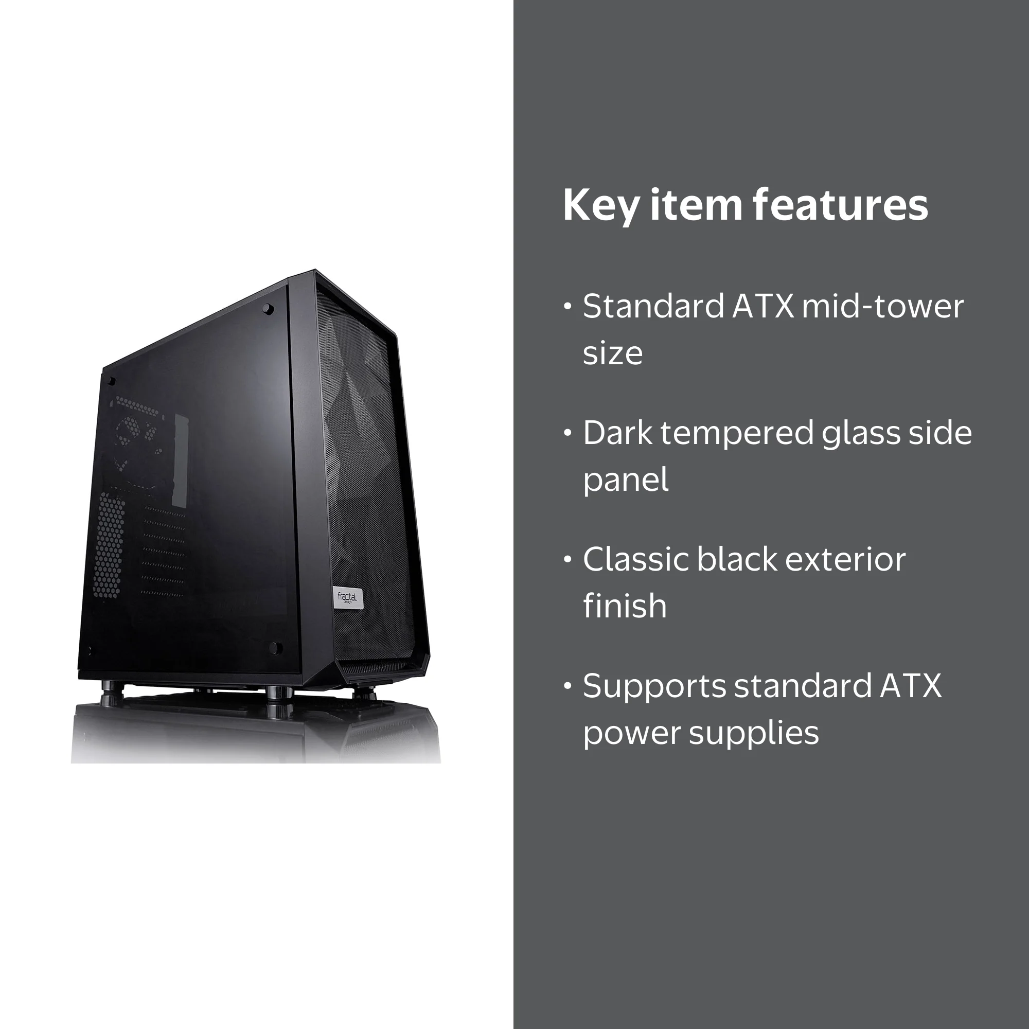 Fractal Design Meshify C - Dark TG FD-CA-MESH-C-BKO-TG Black ATX