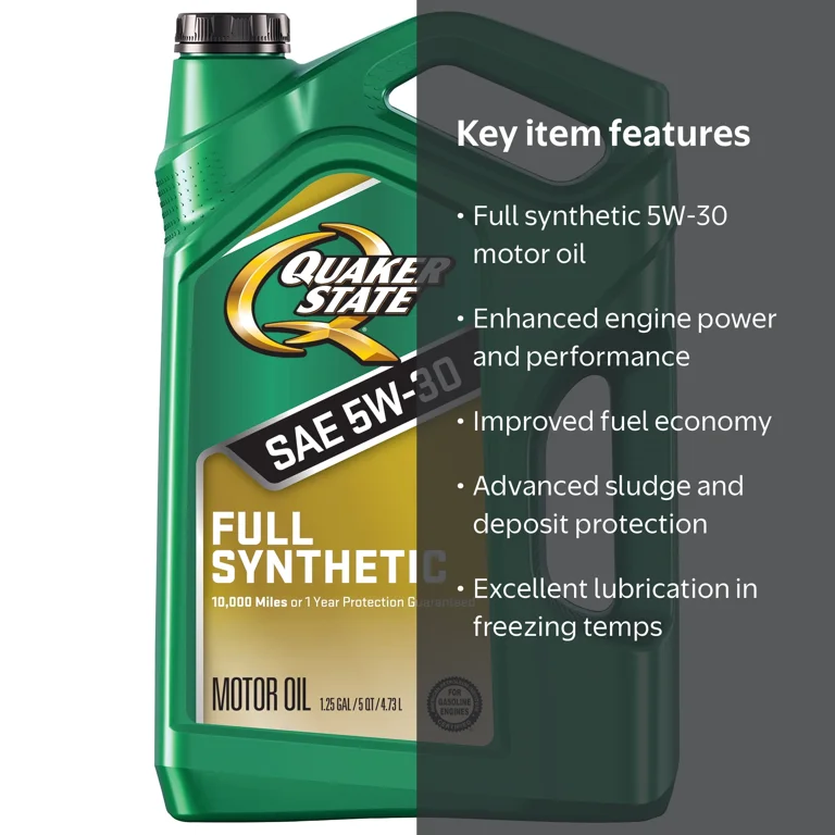 Quaker State Full Synthetic 5W-30 Motor Oil, 5-Quart - Walmart.com