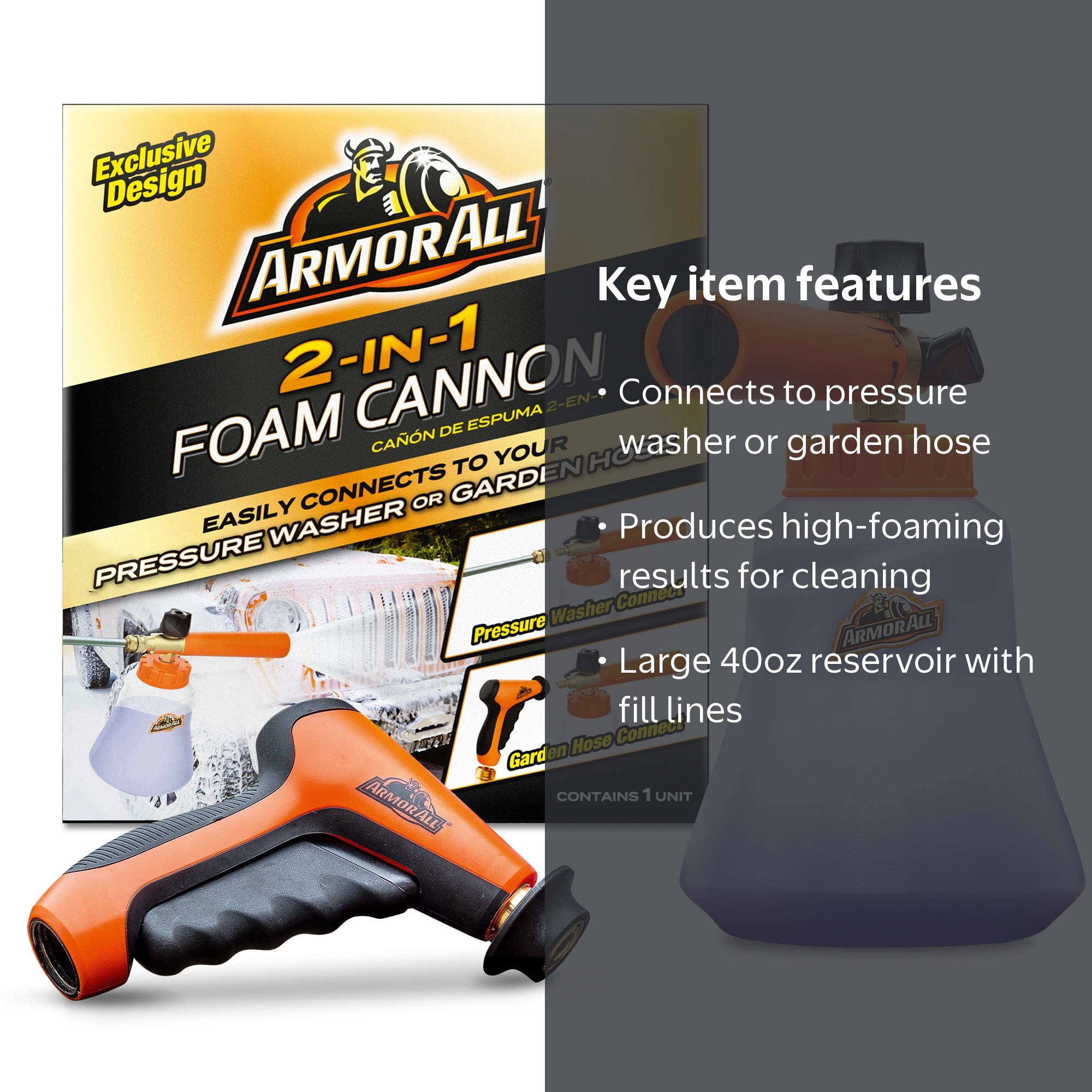 Armor All 2-in-1 Foam Cannon Kit, With Foam Cannon and Adaptor - 3