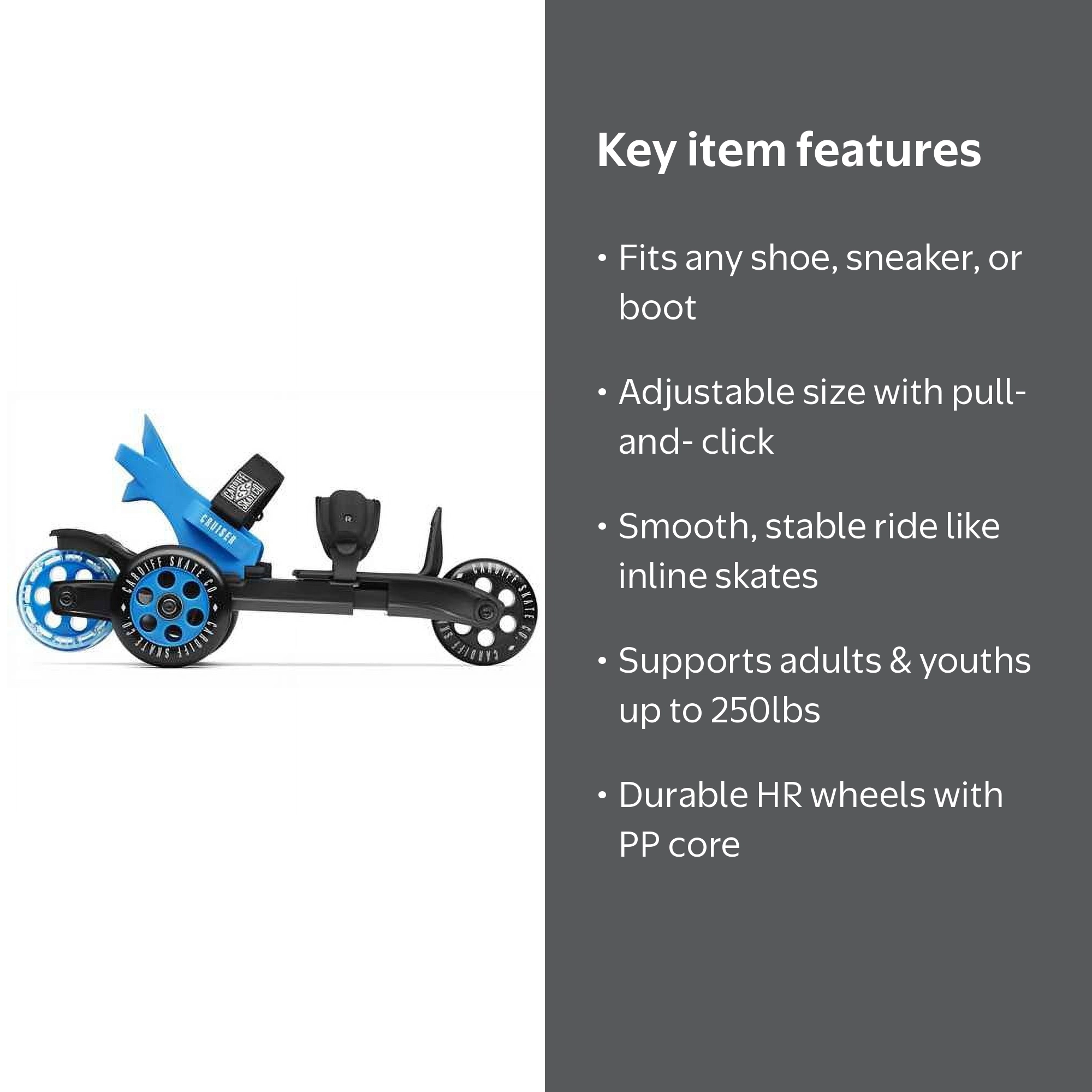 Cardiff Skate Company Cruiser 3-Wheel Skates - Walmart.com