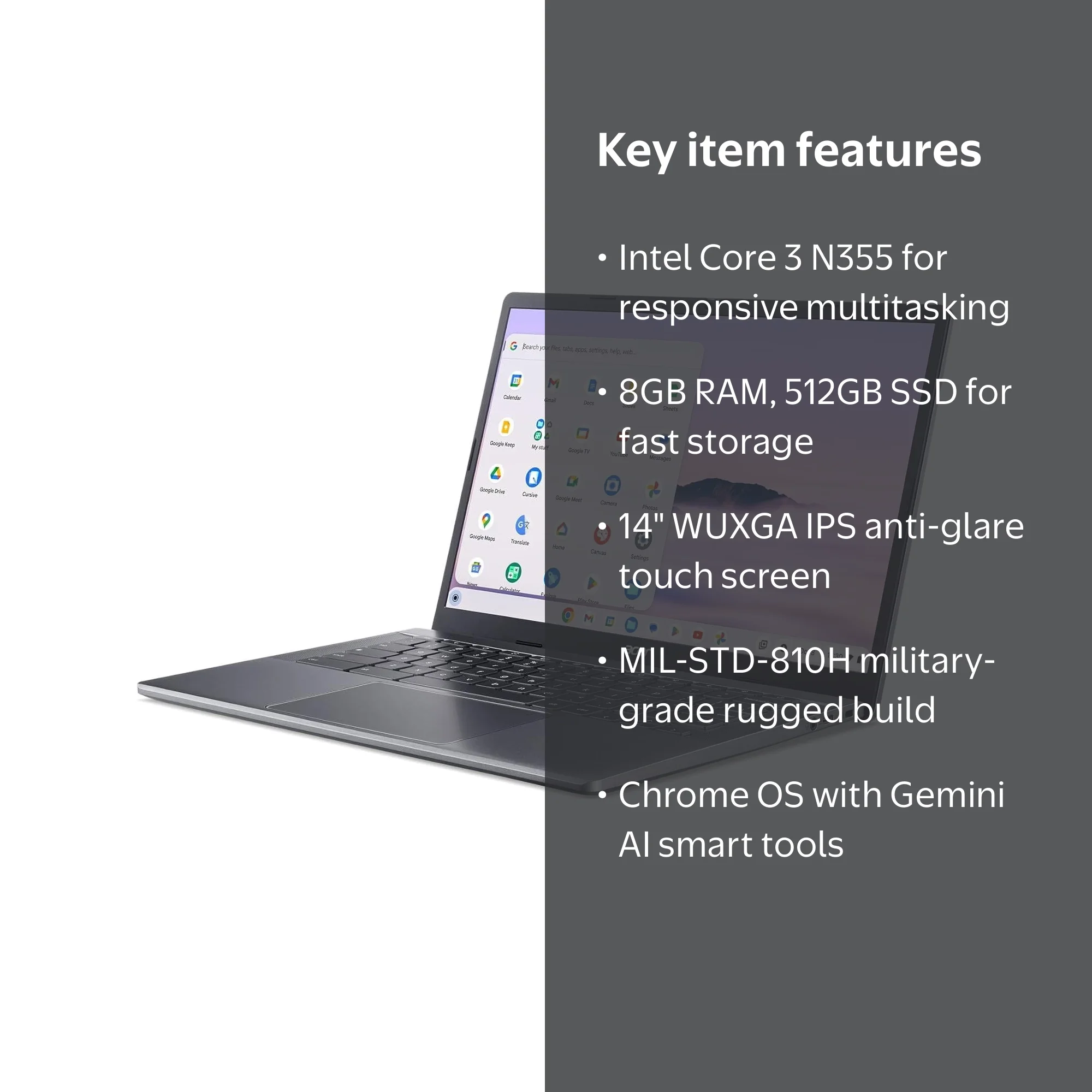 Acer Chromebook Plus 514 14 Touchscreen Laptop with Google AI