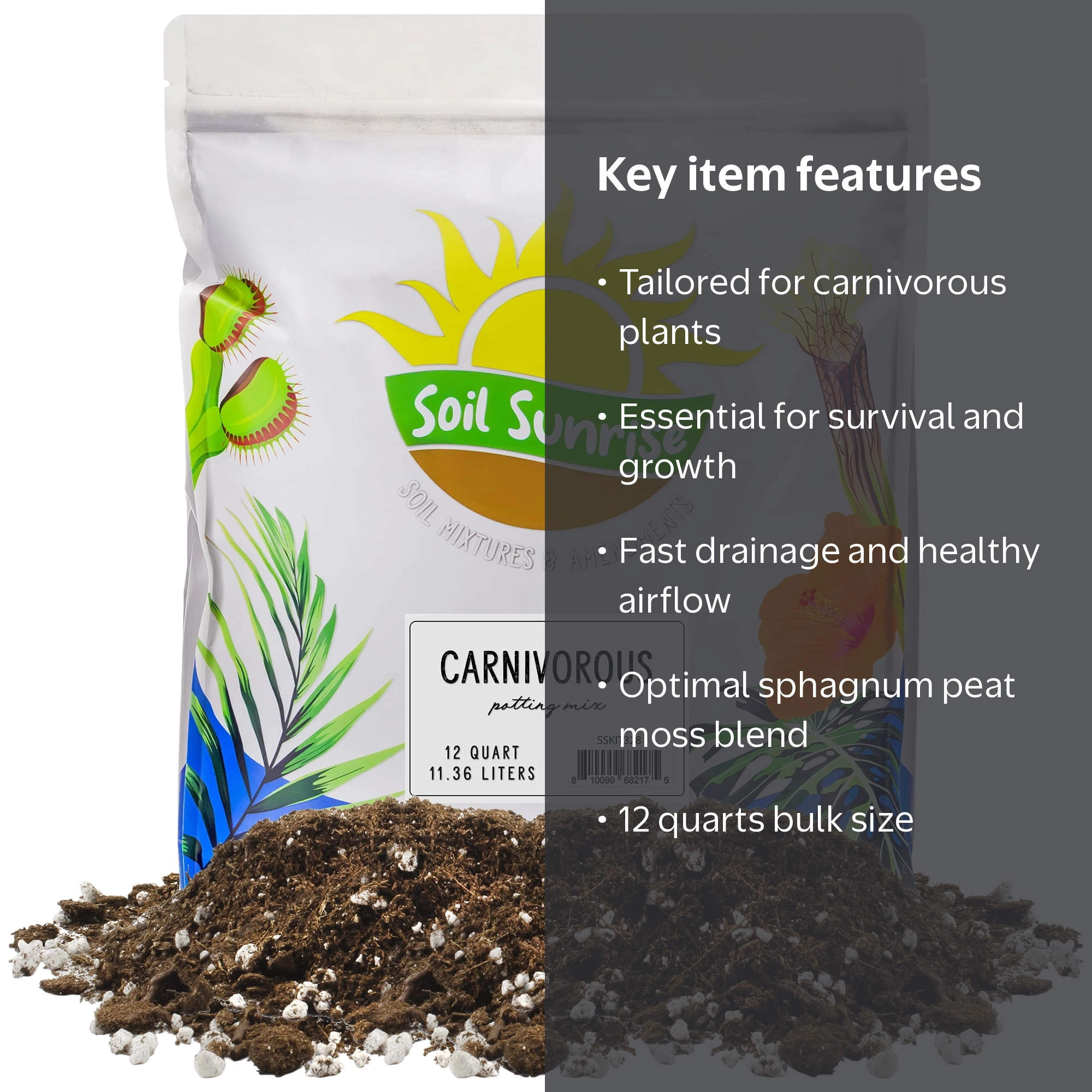Soil Sunrise, Carnivorous Plant Soil Mix, 12 Quarts, Custom Blend