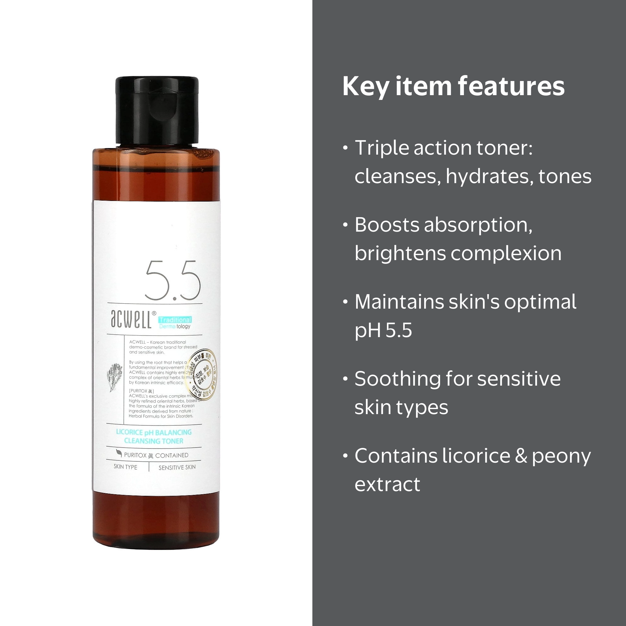 Acwell 5.5 Licorice pH Balancing Cleansing Toner 150ml - Walmart.com