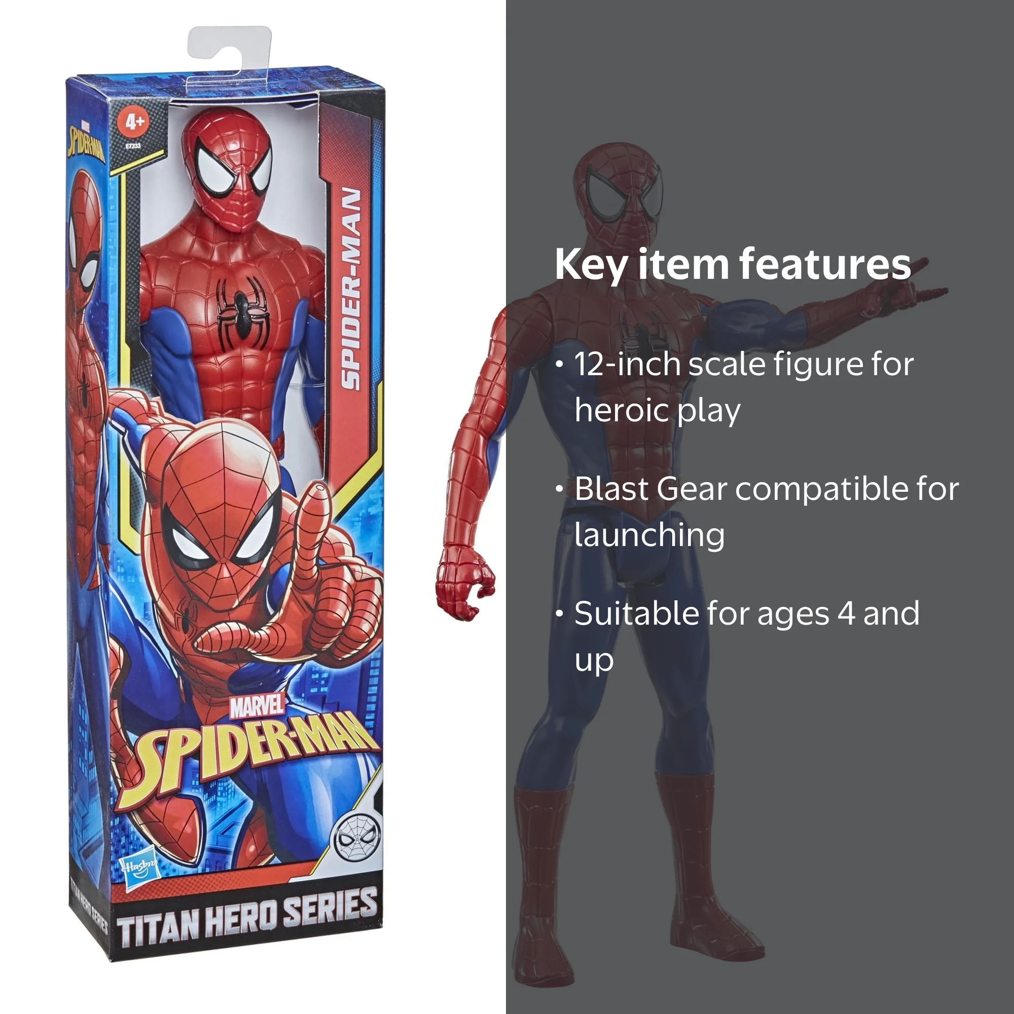 Spider-Man, Action Figure, 12-Inch Super Hero, Ages 4 Plus