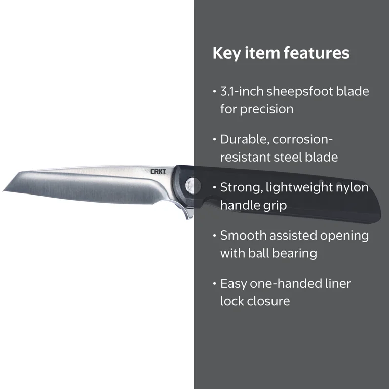 CRKT LCK + Everyday Carry Assisted Folding Knife with Liner Lock