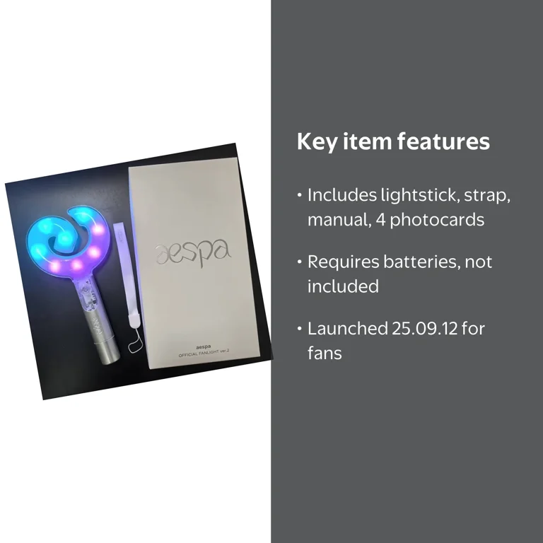 AESPA LIGHTSTICK VER.2 + 4 Photocards, Fanlight Concert Merch