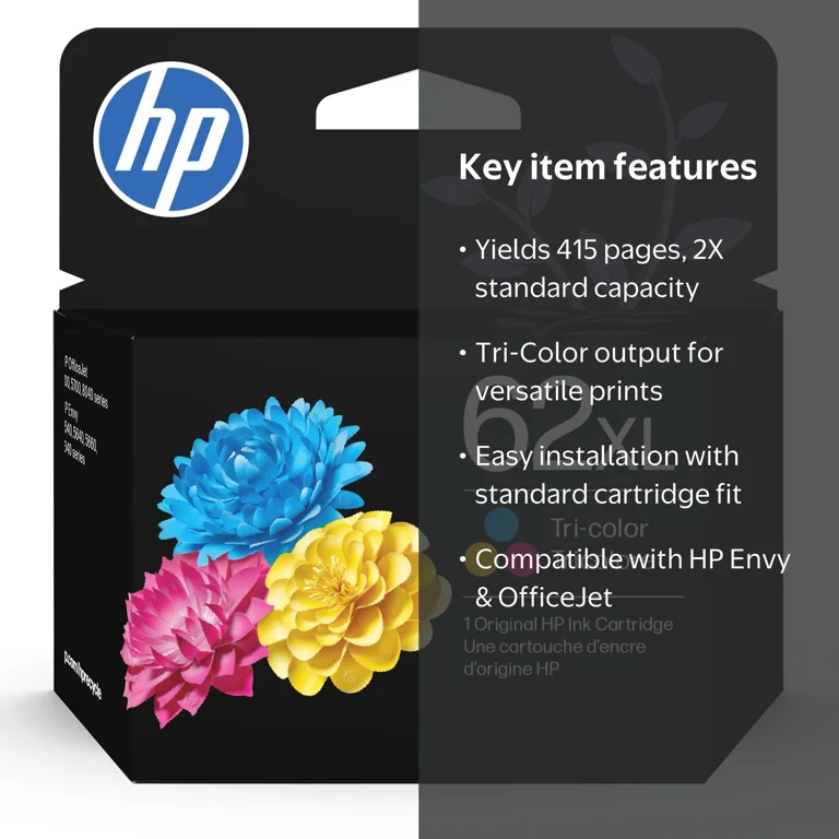 HP 62XL Tri-color Ink Cartridge - Walmart.com