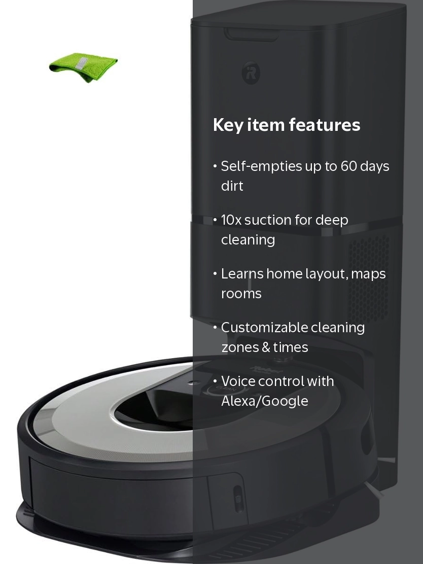 iRobot Roomba i8+ 8550 Self-Emptying Robot Vacuum, Automatic Dirt
