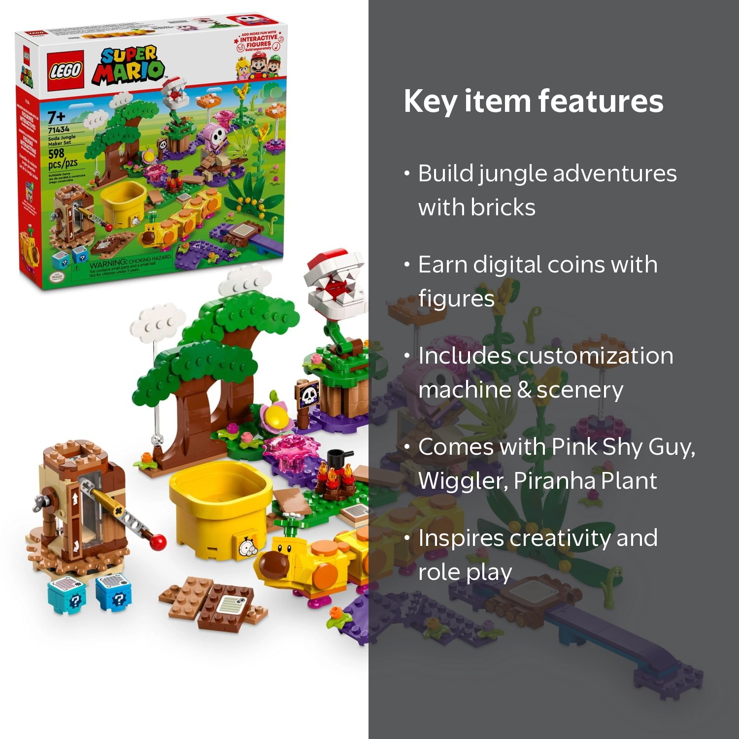 LEGO, Super Mario Soda Jungle Maker, 598 pieces, Multicolor