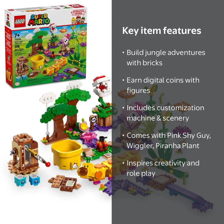 LEGO, Super Mario Soda Jungle Maker, 598 pieces, Multicolor