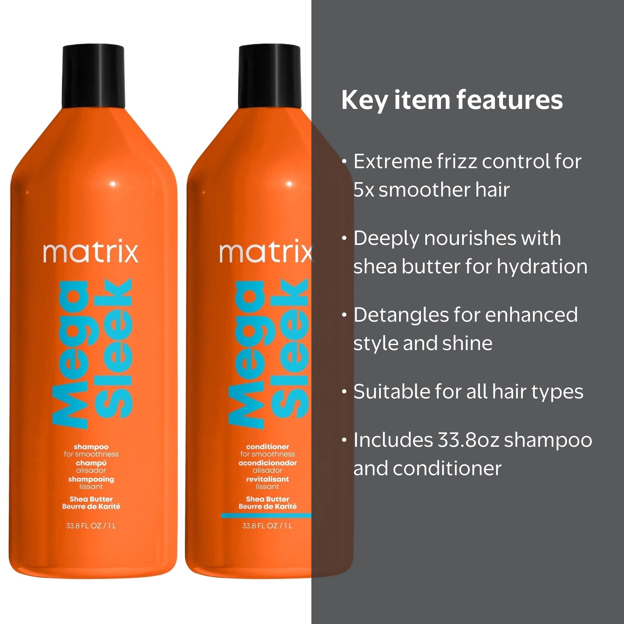 Matrix Total Results Mega Sleak Shea Shampoo and Conditioner SET