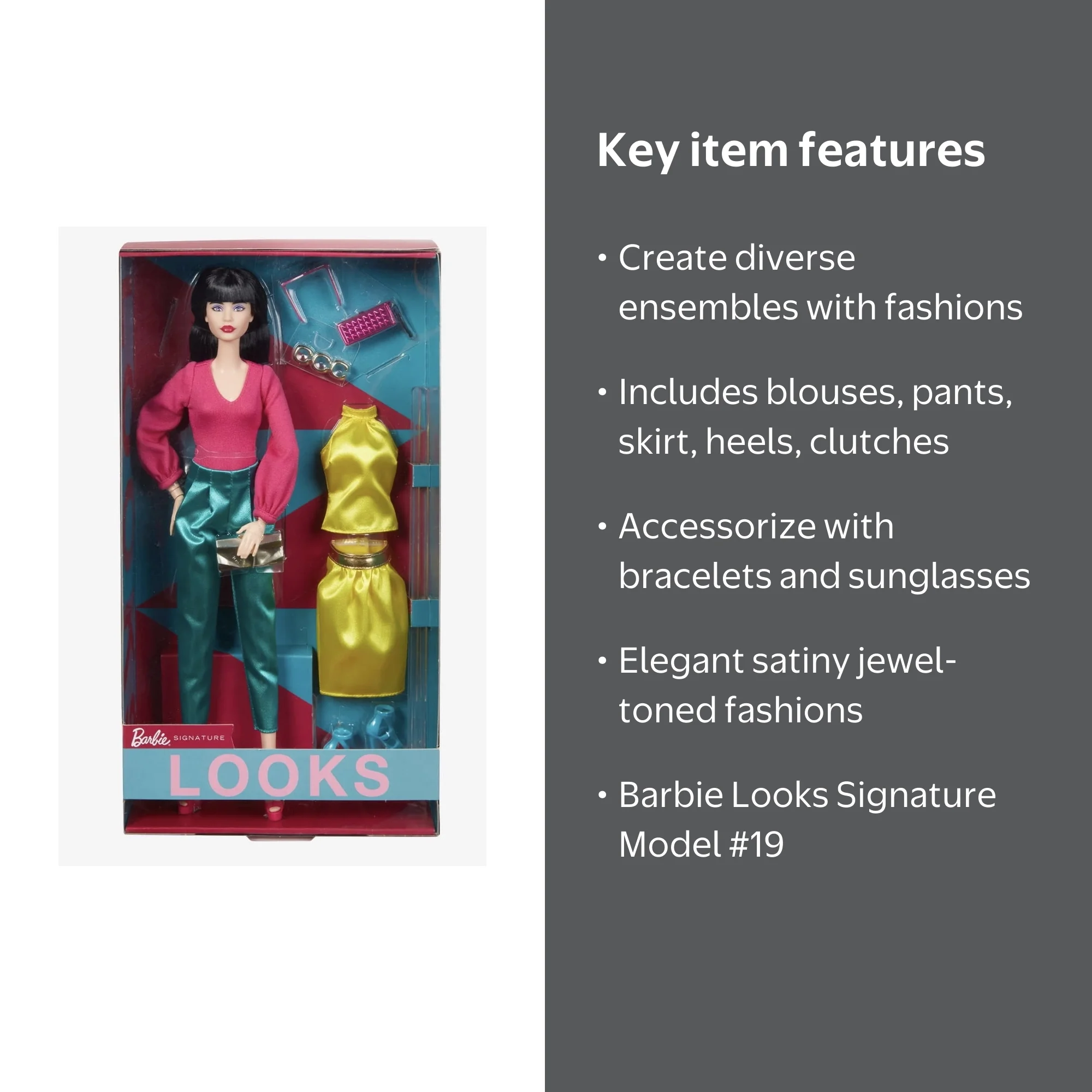 Barbie Signature Barbie Looks Doll, Mix-and-Match Fashions, 2023