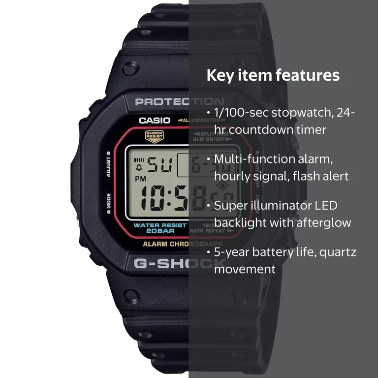 knmen154-1024 カシオ　G-SHOOK DW-5600 RL-1JF Casio, G-SHOCK Men's Quartz Chronograph Watch DW5600RL-1 - Walmart.com