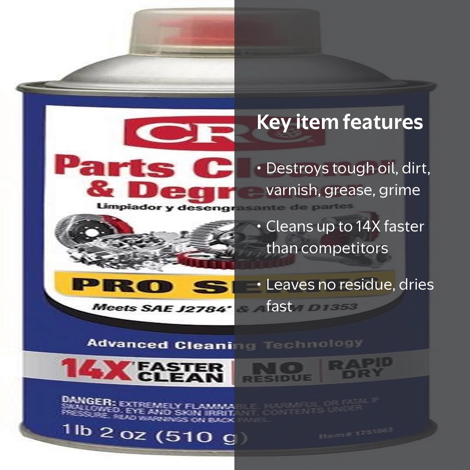 CRC, Parts Cleaner & Degreaser, 18 Oz Aerosol, Destroys Oil