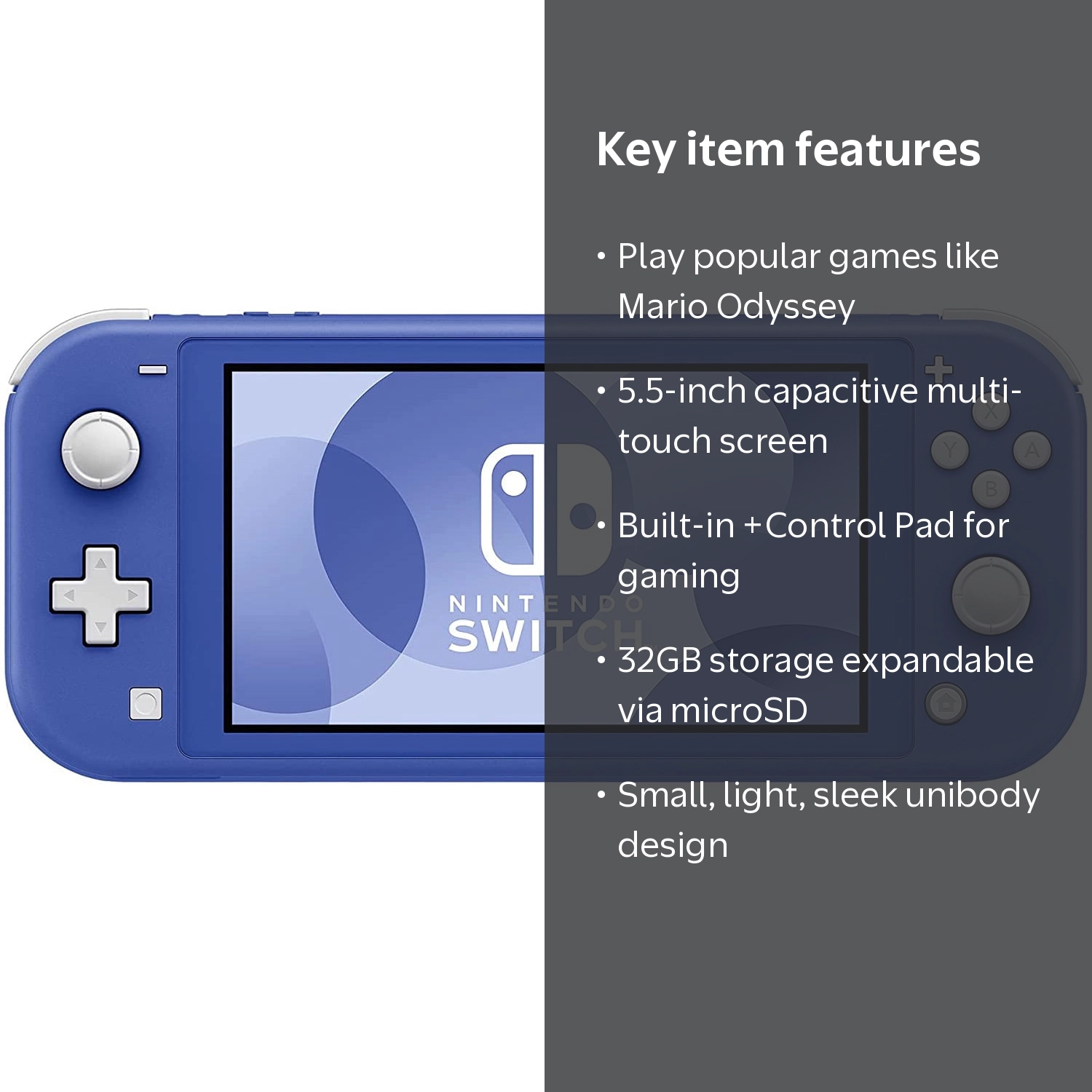 Nintendo, Nintendo Switch Lite, Blue White, Handheld Gaming