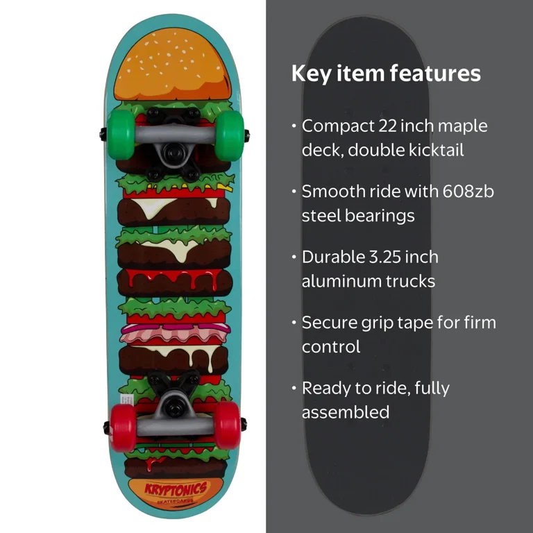 Kryptonics Locker Board Complete Skateboard (22