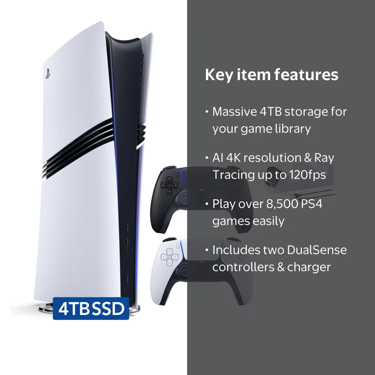 PlayStation 5 Pro 4TB SSD Digital Console with Two Controllers