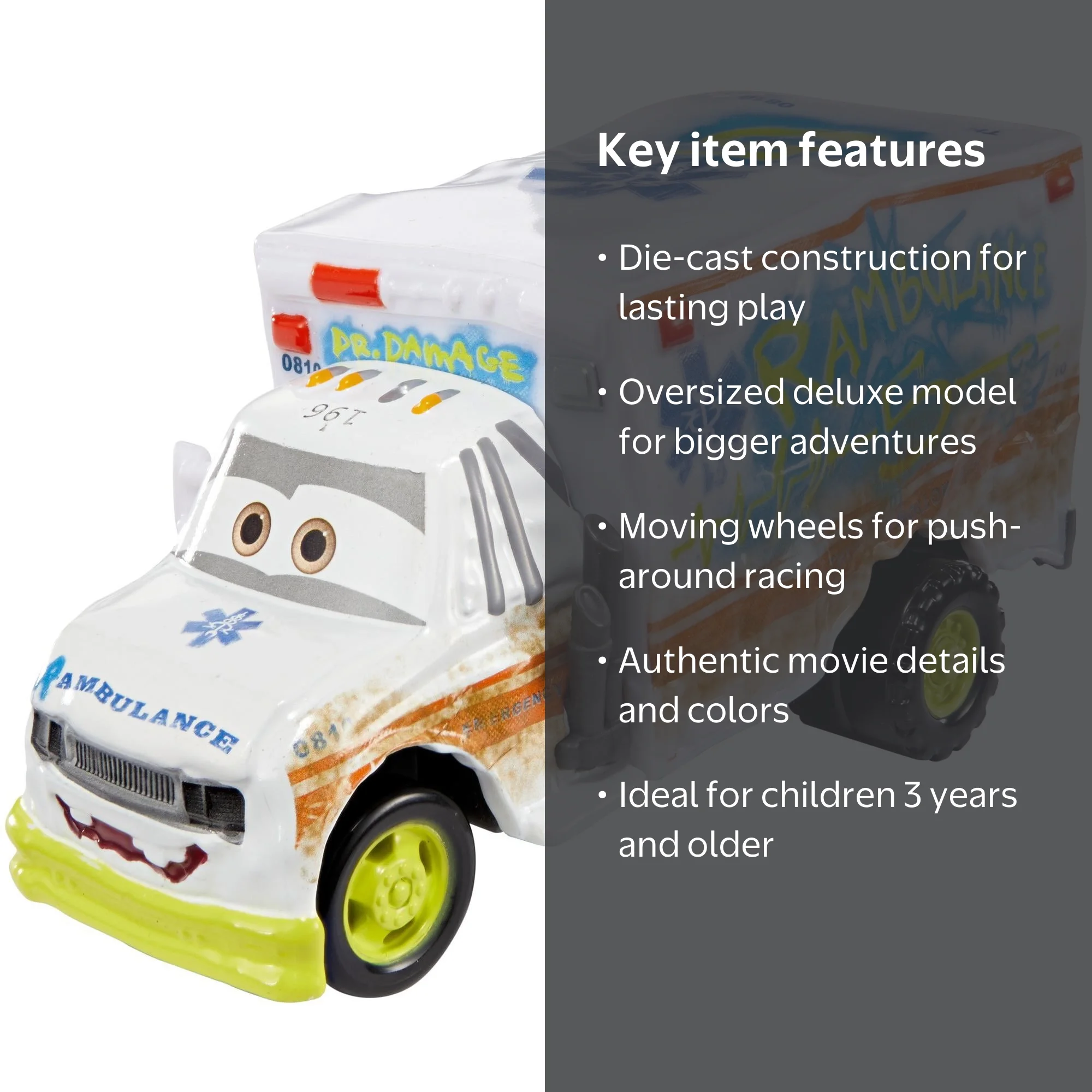 カーズ　マテル　DR.DAMAGE Disney Pixar Cars 3 Deluxe Dr. Damage Truck Play Vehicle - Walmart.com