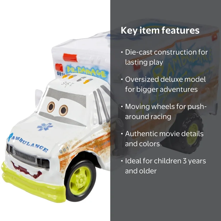 Disney Pixar Cars 3 Deluxe Dr. Damage Truck Play Vehicle - Walmart.com