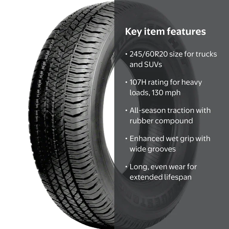 Bridgestone Dueler H/T 684 II P245/60R20 107H Light Truck Tire for