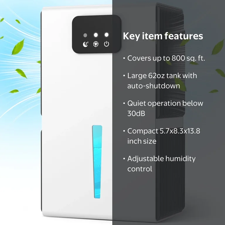 EGEH Dehumidifier for Room, 62 OZ Portable Dehumidifier with Auto