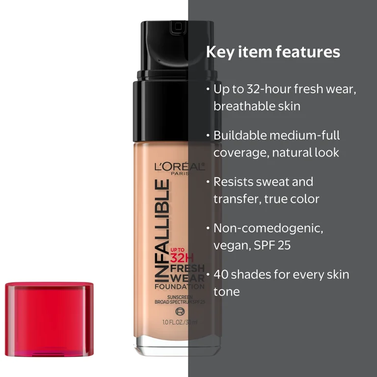 L'Oreal Paris Infallible Fresh Wear 32 Hr Liquid Foundation Makeup
