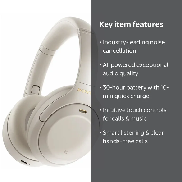 Sony WH-1000XM4 Wireless Noise Canceling Headphones, Google