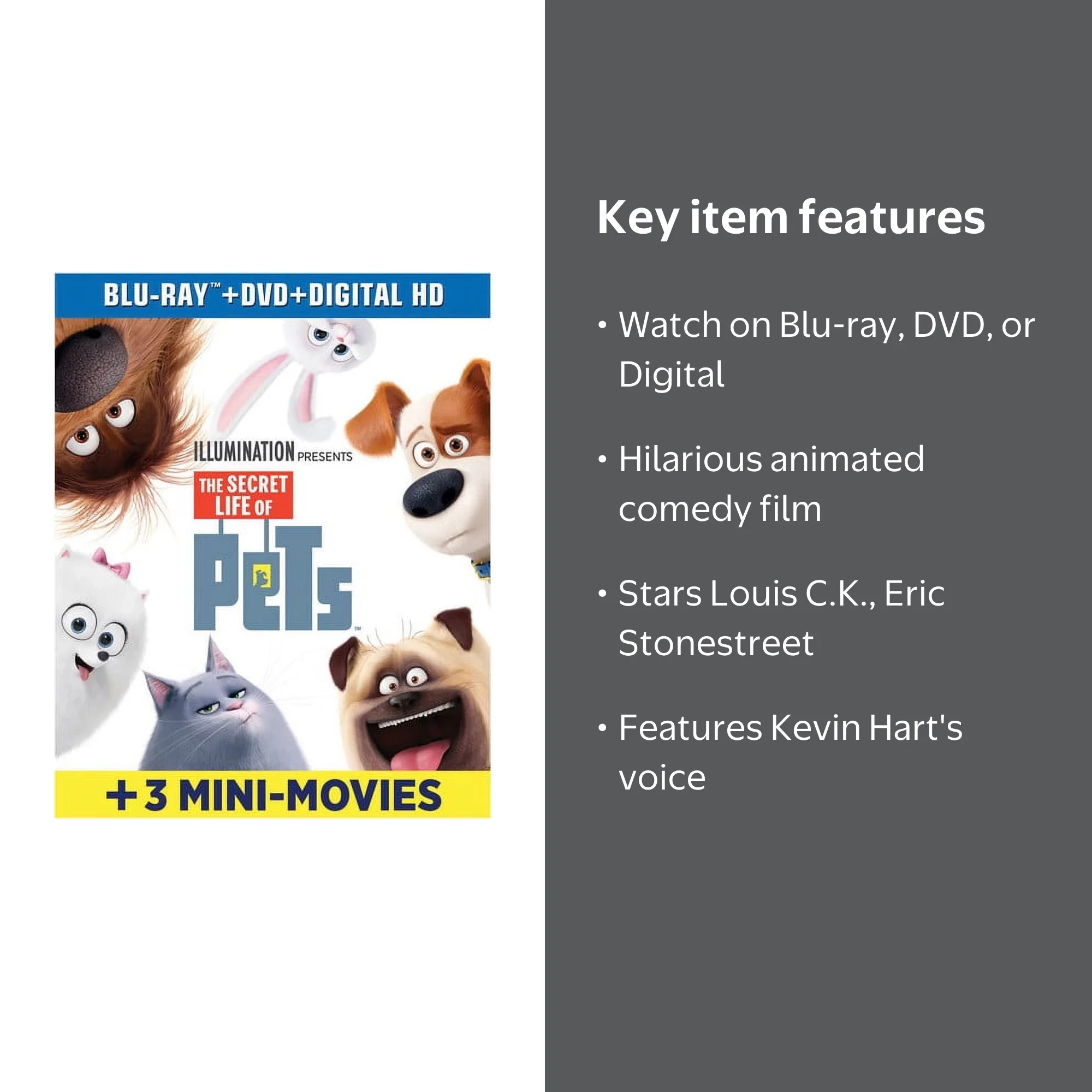 The Secret Life of Pets: Dogs & Cats Movie (Blu-ray + DVD +